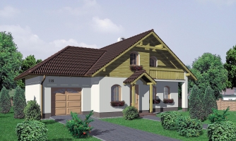 Maison grenier avec garage, adaptée en tant que maison jumelée avec garages connectés.